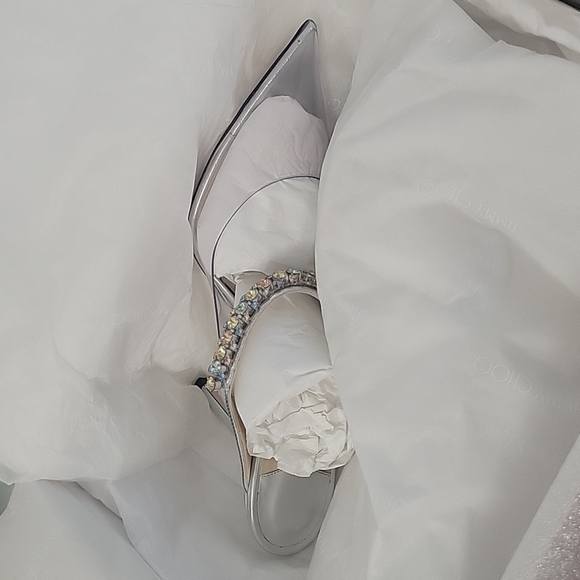 Jimmy choo Clear Mexi Mules with multiple colored crystal strap 37.5 - Picture 11 of 13